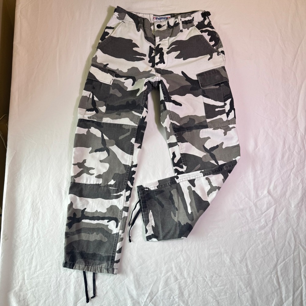 Propper Mens Urban Camo Cargo Pants Small Regular BDU Tactical White Black Grey